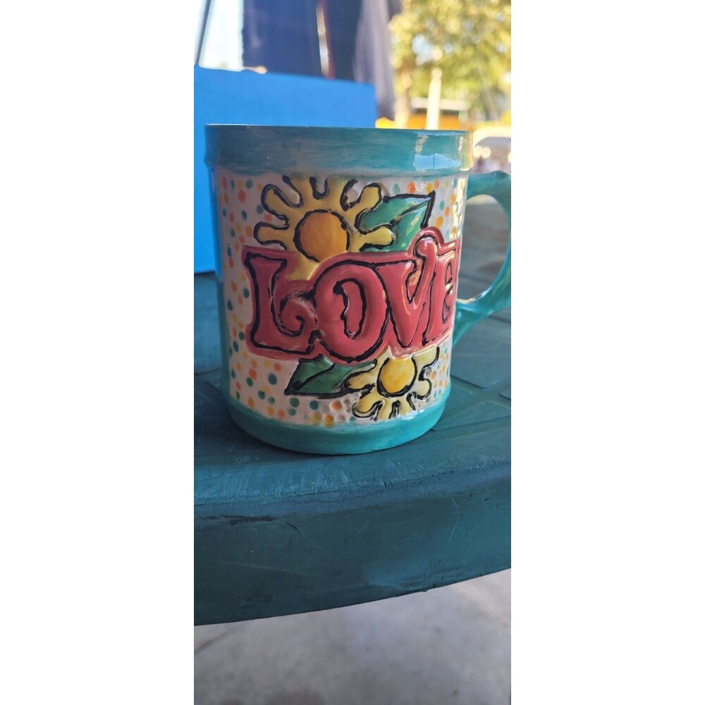 Hippy Love Hand Painted Coffee mug.